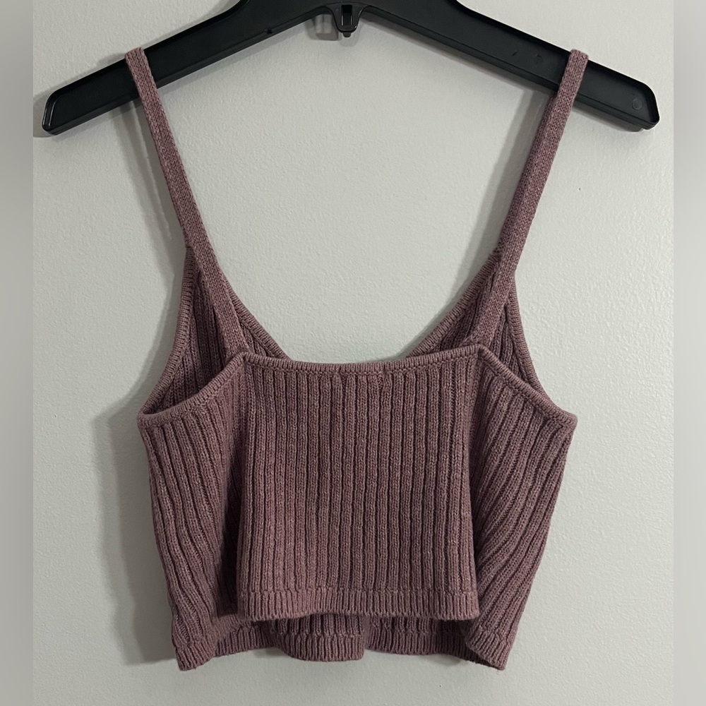 Wild Fable size medium y2k knit ribbed crop tank top feminine bodycon - Picture 5 of 7